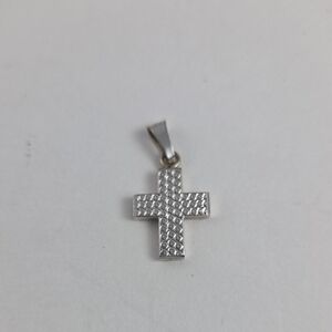 Textured White Gold Cross Pendant